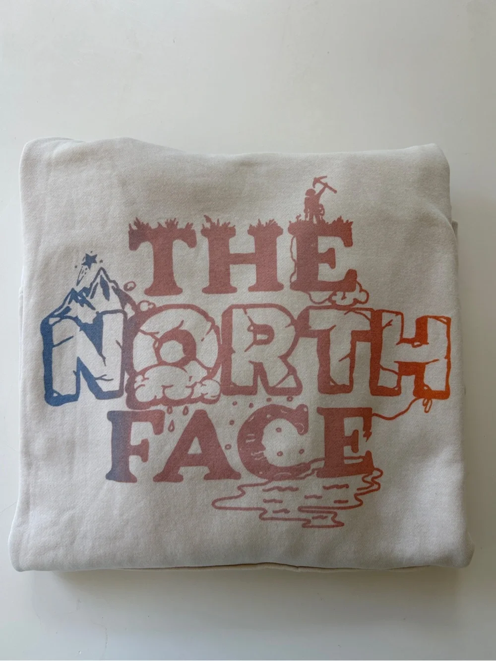 The North Face Himalayan Bottle Source Pullover Hoodie Cream Graphic Men's XL
